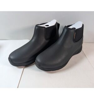 Carhartt Mens Black Leather Waterproof Slip On Ankle Boots Size 11.5